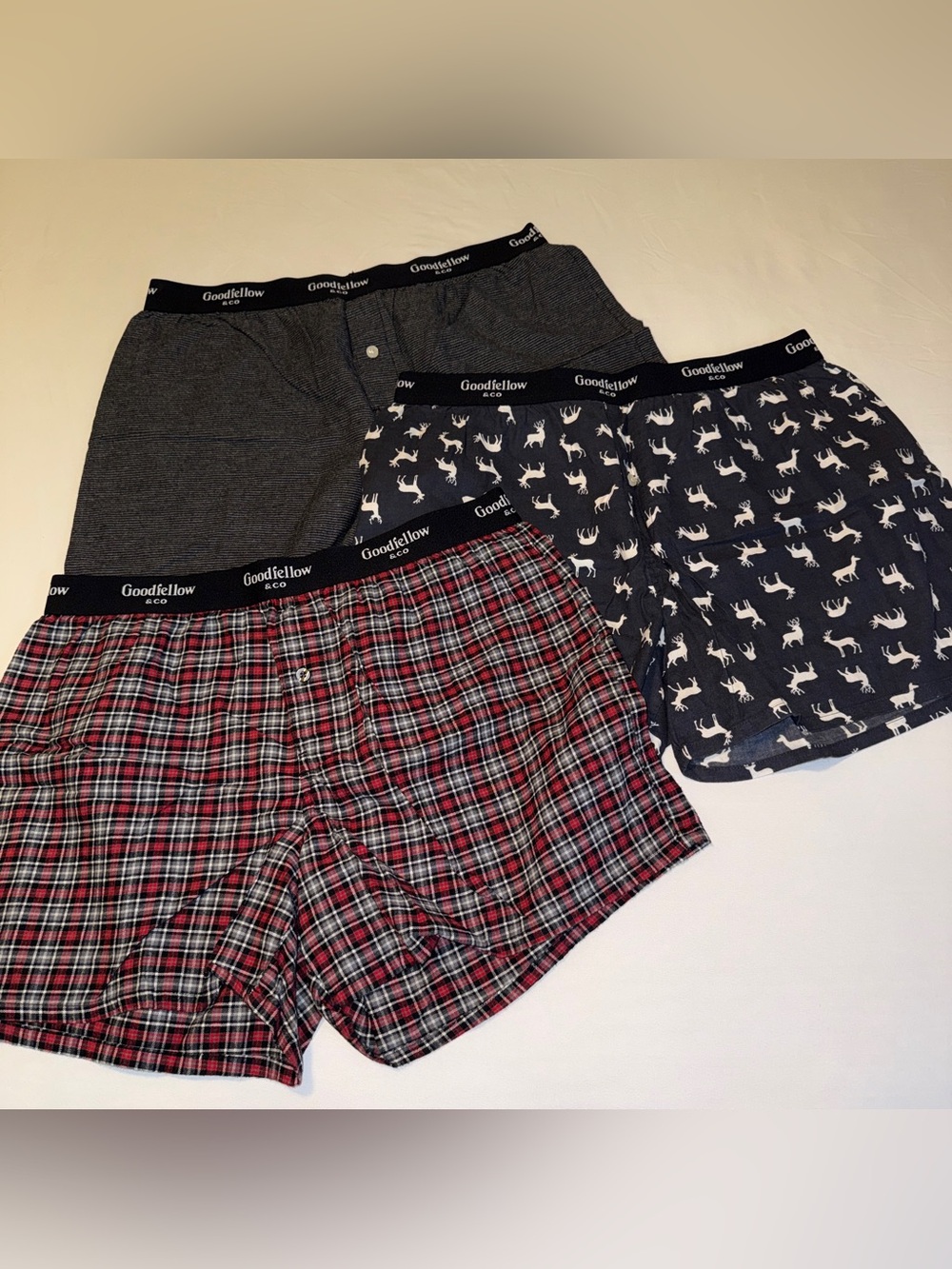 Goodfellow Men’s Boxers, Set of 3, Size L